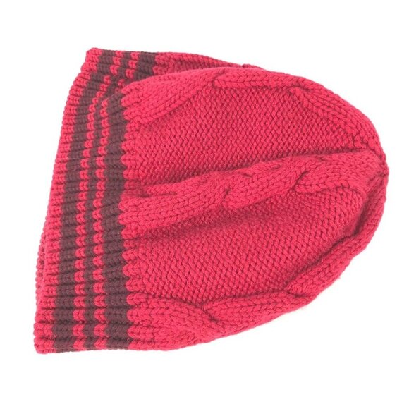 LOUIS VUITTON border beanie hat knit hat knit cap Knit hat wool Red - Picture 7 of 8